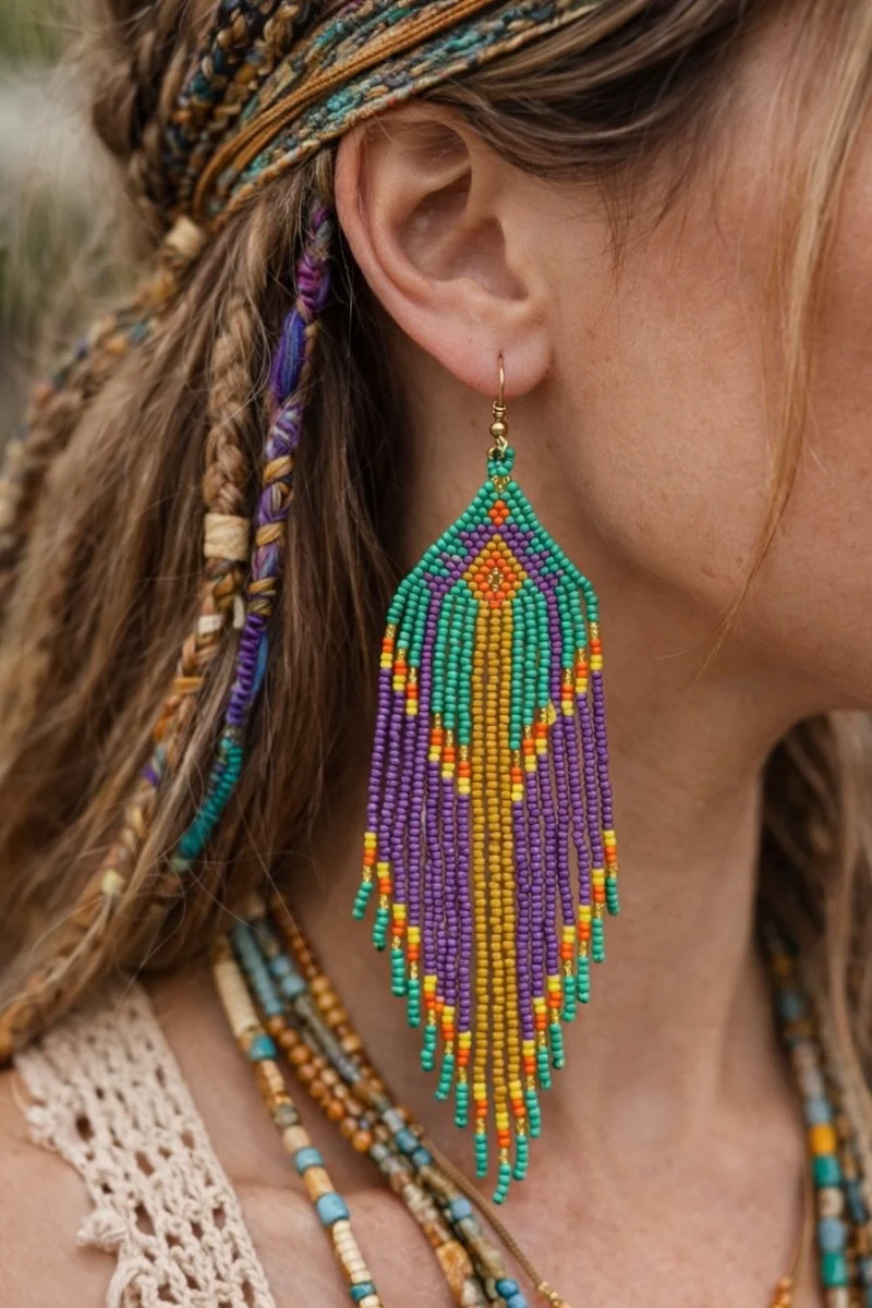 Aurora Beaded Earrings - Style Three - Image 2