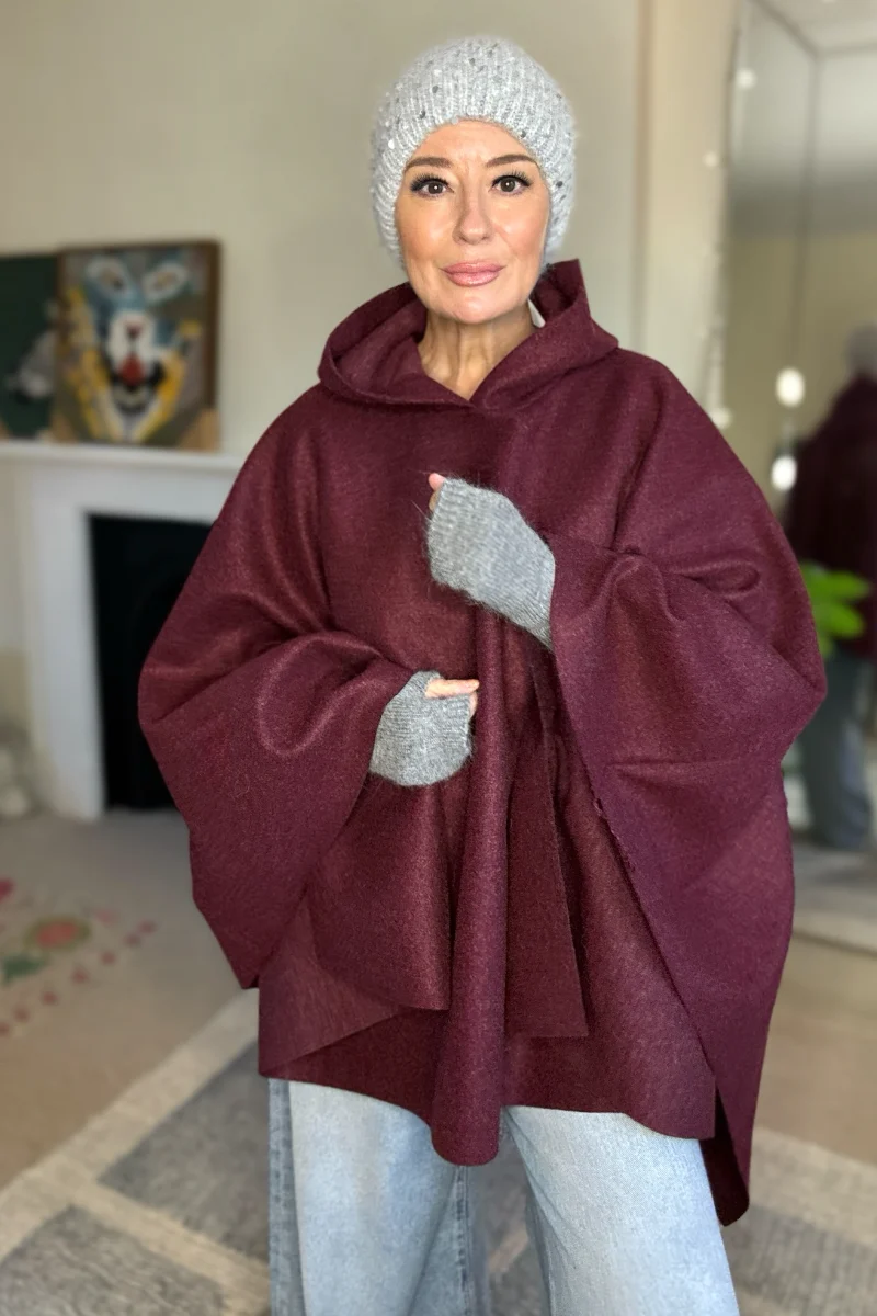 Claudia Hooded Cape Coat - Image 2