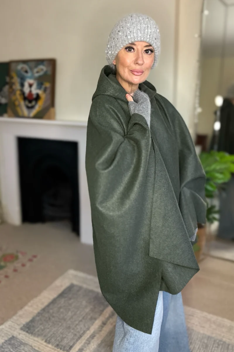 Claudia Hooded Cape Coat - Image 7
