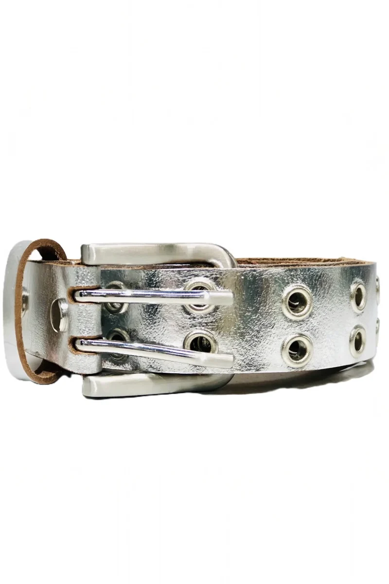 Double Eyelet Leather Belt - Image 3