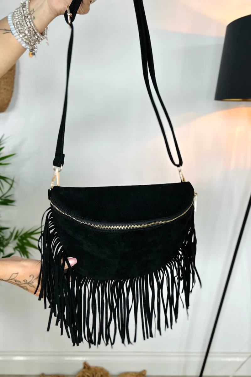 Fay Fringed Faux Suede Bag - Image 10