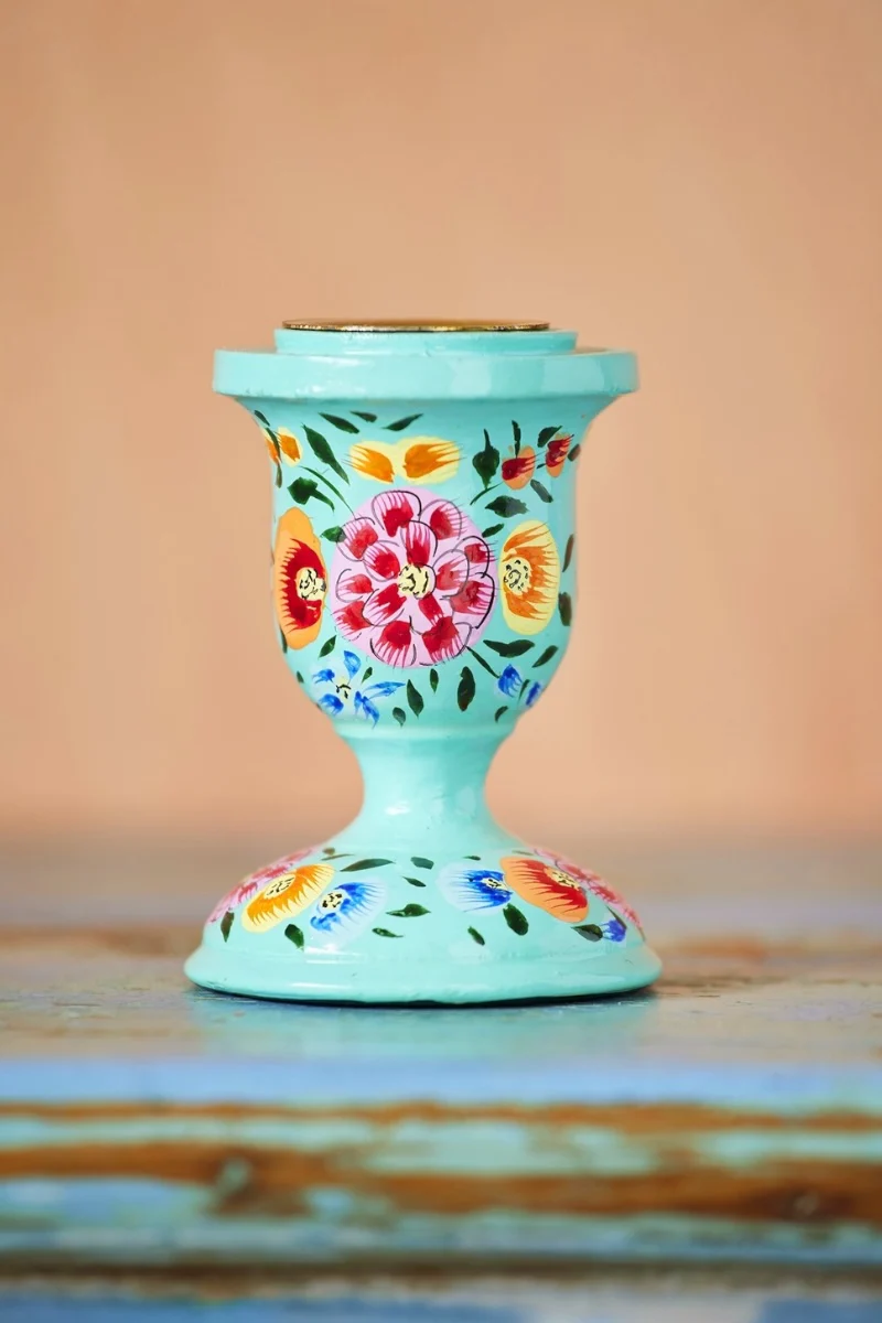 Hand Painted Kashmiri Candlestick - Image 3