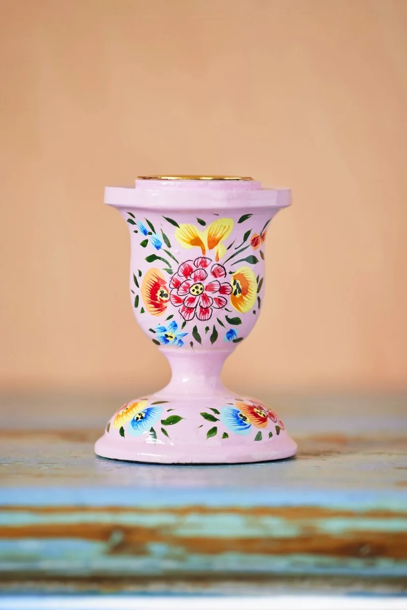 Hand Painted Kashmiri Candlestick - Image 4