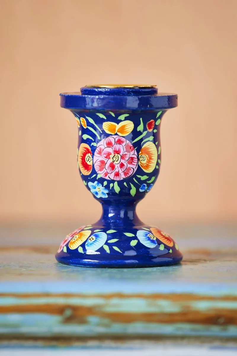 Hand Painted Kashmiri Candlestick - Image 5