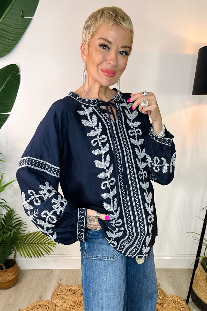 Lia Embroidered Top