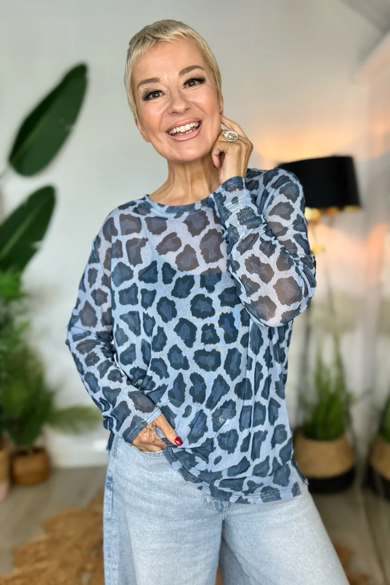 Luna Animal Print Mesh Top - Image 2