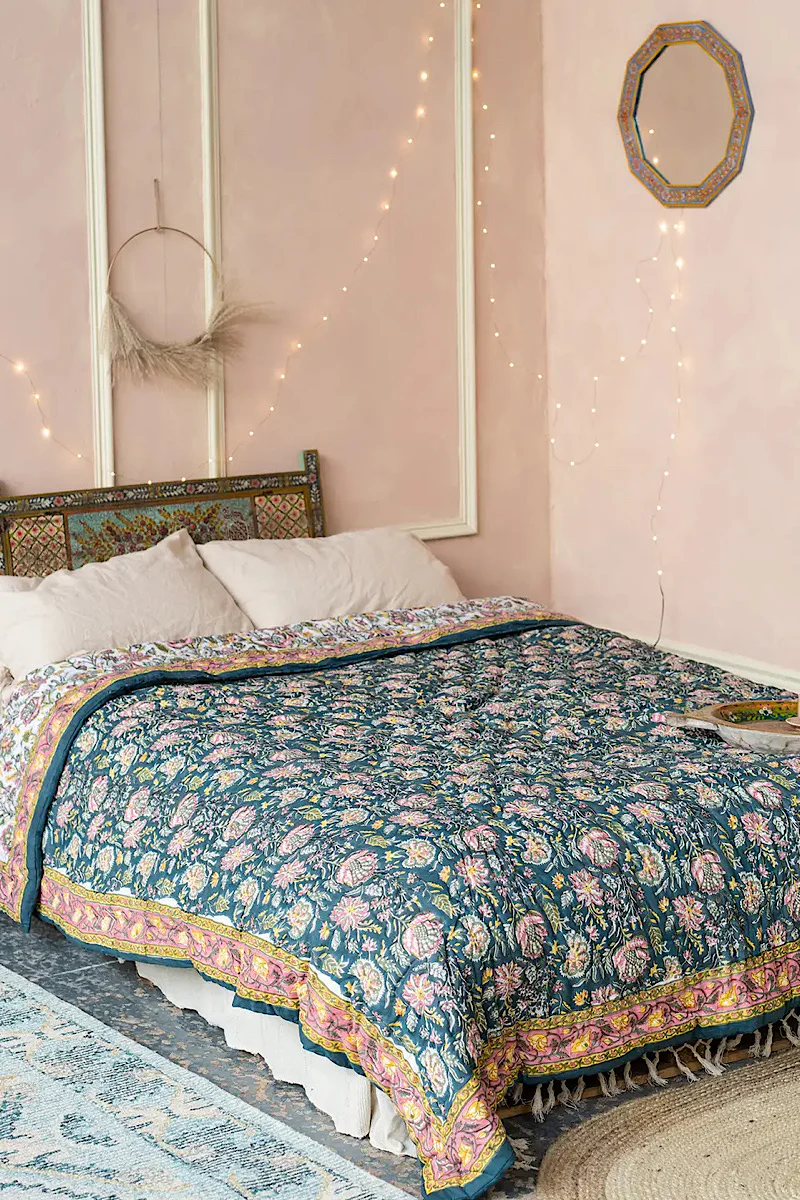 Malli Blockprint Reversible Quilt - Image 4