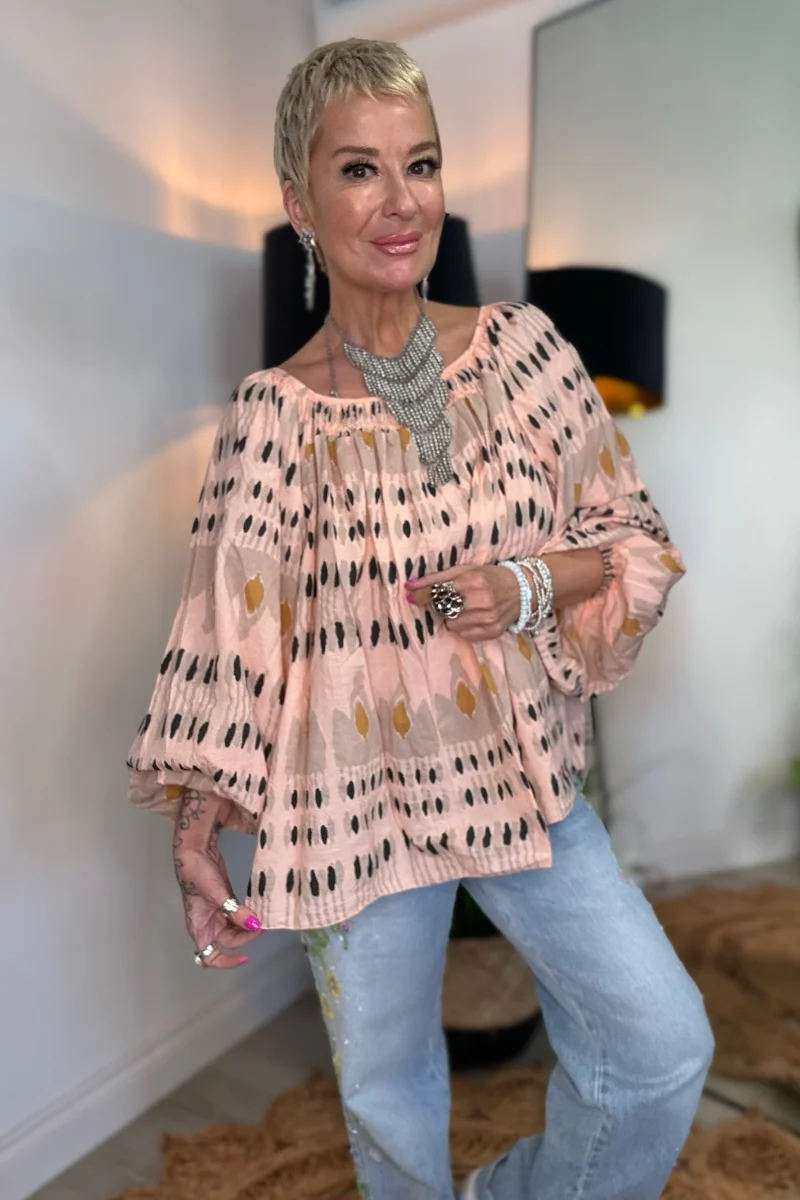 Mila On/Off Shoulder Smock Top - Image 2