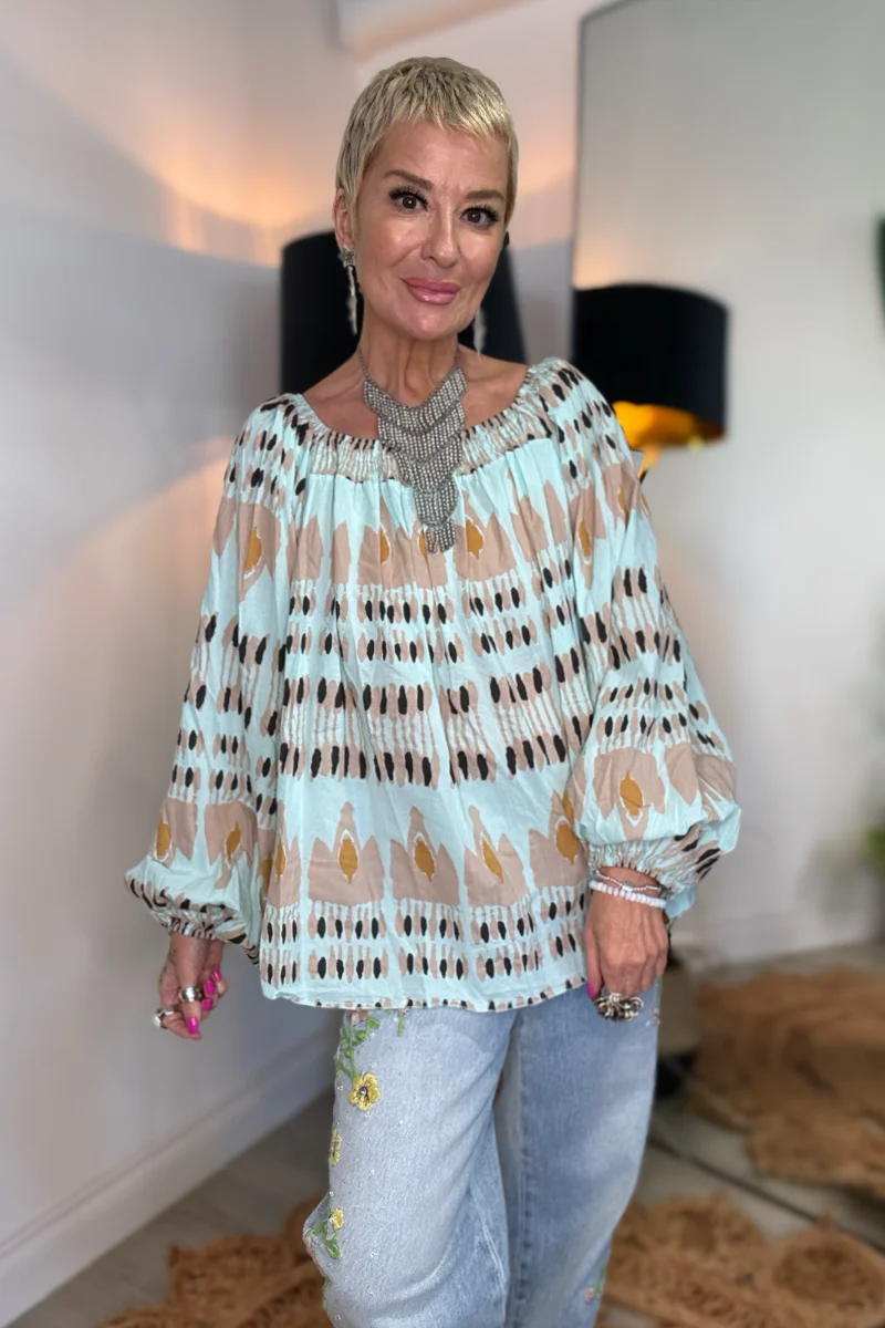Mila On/Off Shoulder Smock Top - Image 3