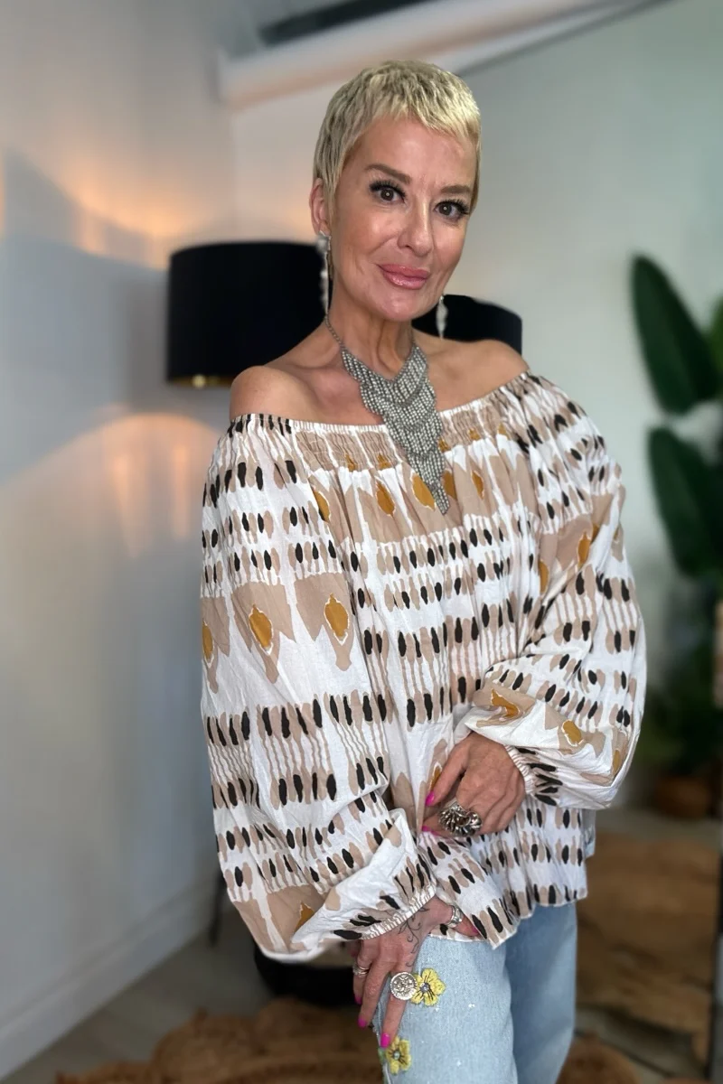 Mila On/Off Shoulder Smock Top - Image 6