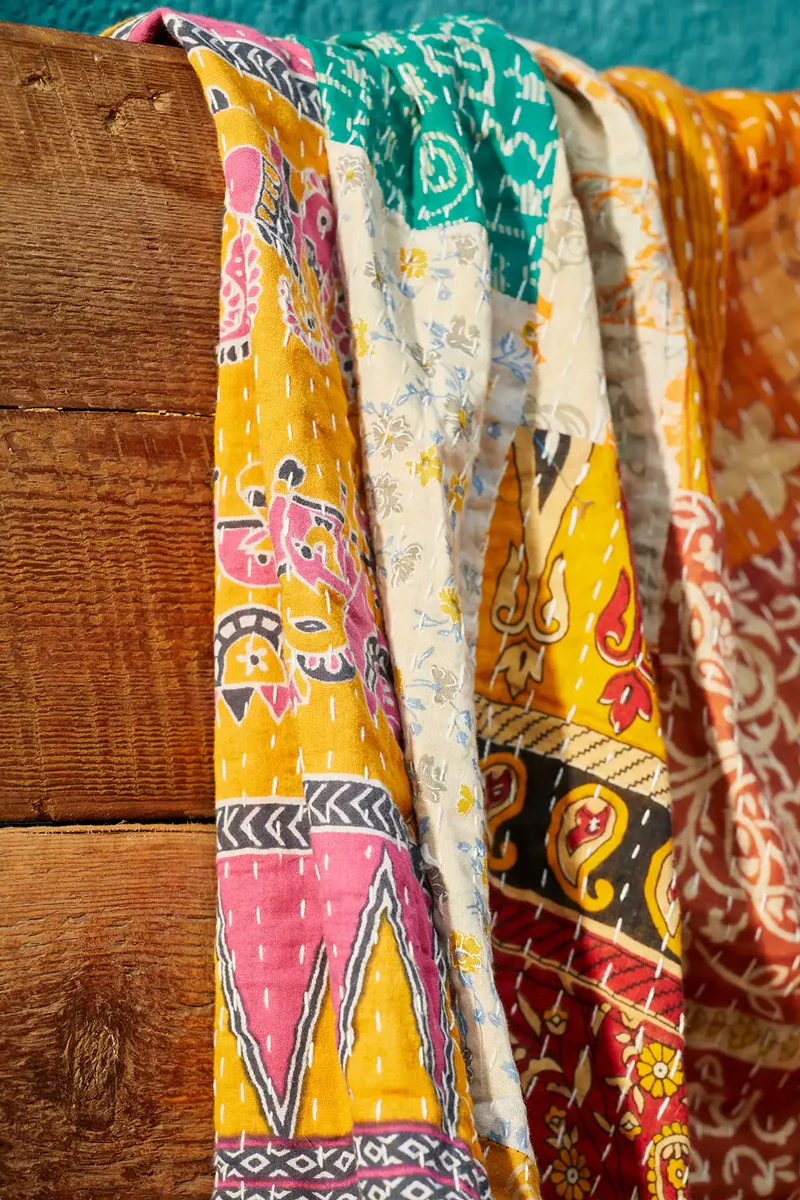 Multi Patchwork Vintage Kantha Throw - Image 3