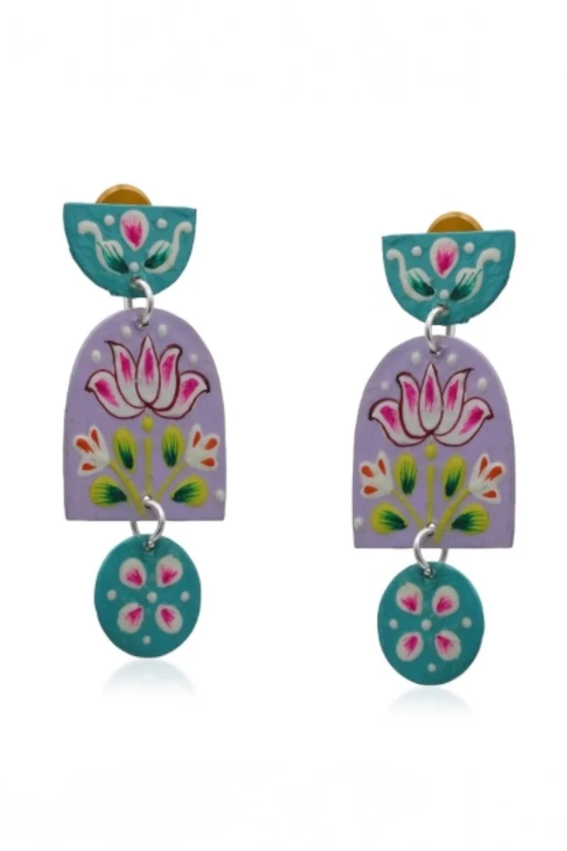 Padma Hand Painted Earrings - Image 3
