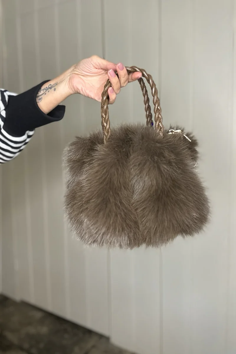 Pom Faux Fur Bag - Image 3