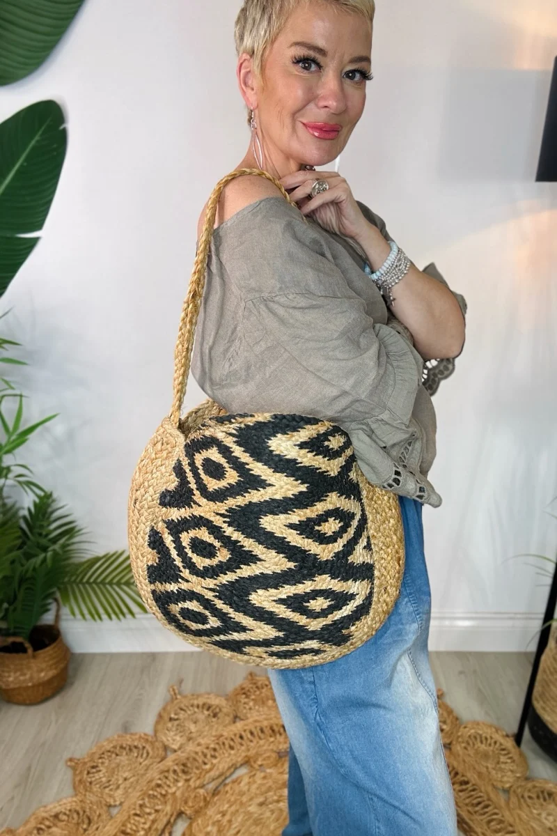 St Barts Circular Jute Bag